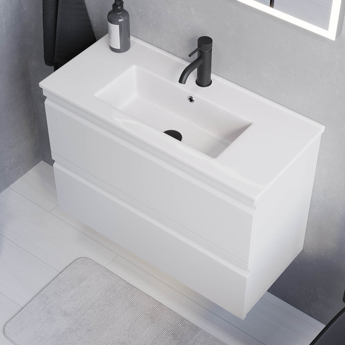 Furniture with built-in washbasin