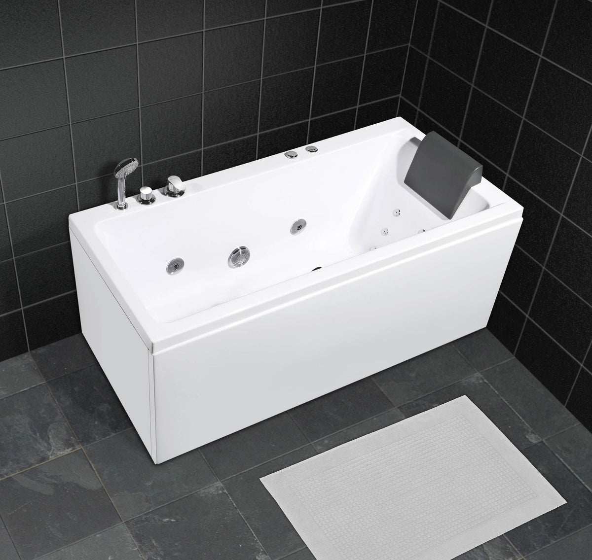 Wilson rechthoekige Whirlpool, 160 cm, Wit Glanzend