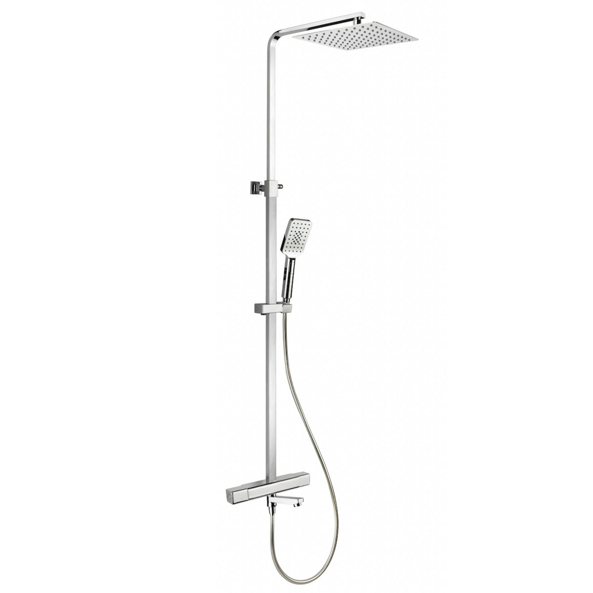 Shower set Næsby with bathtub attachment, 25 cm, Chrome, 160 CC