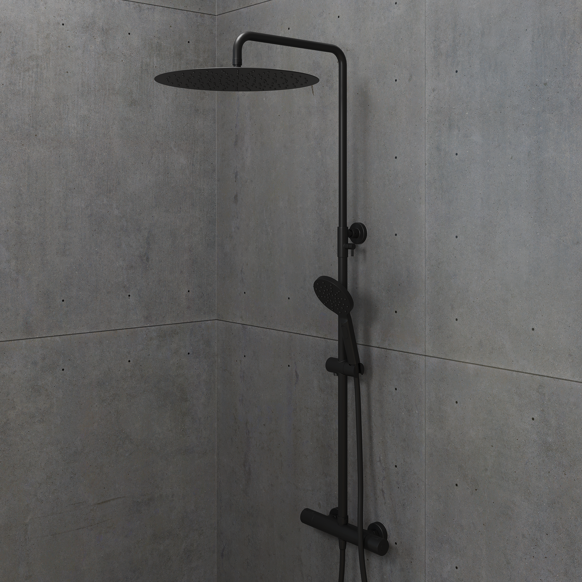 Dragør Thermostatic Showertube set with 40 cm Showerhead