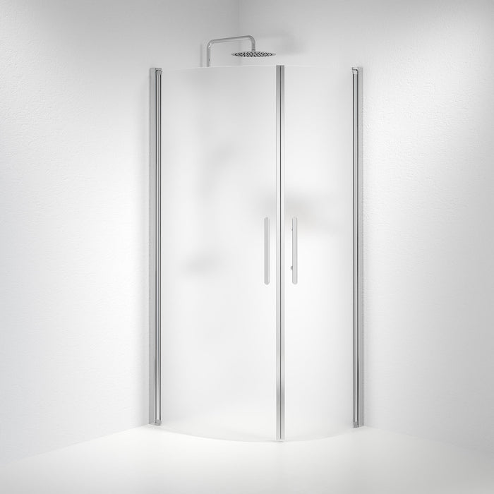 Vänern Shower Enclosure, Round, Chrome Profile, matt Glass