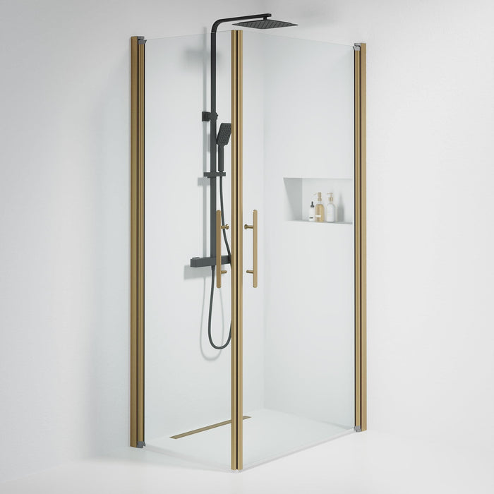 Vänern Shower Enclosure, Square, Bronze Profile, Clear Glass