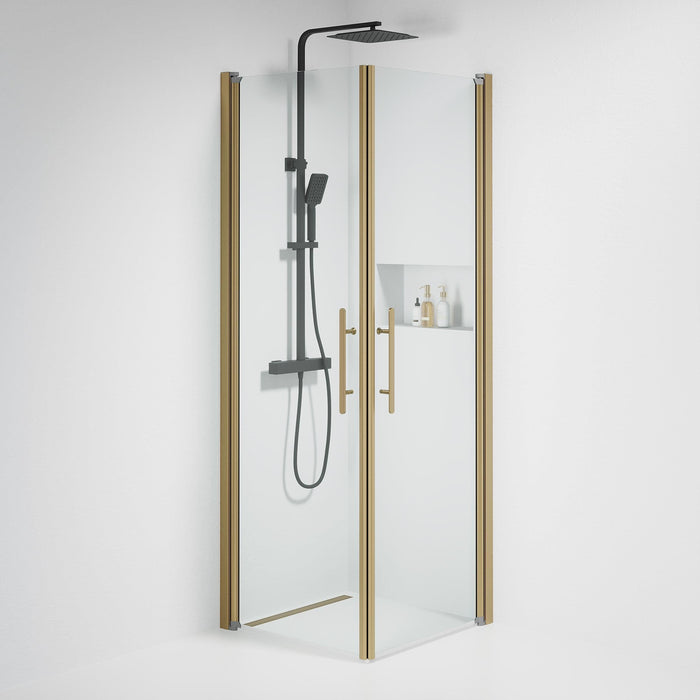 Vänern Shower Enclosure, Square, Bronze Profile, Clear Glass