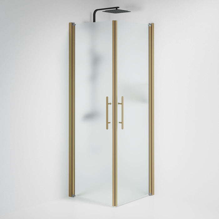 Vänern Shower Enclosure, Square, Bronze Profile, matt Glass