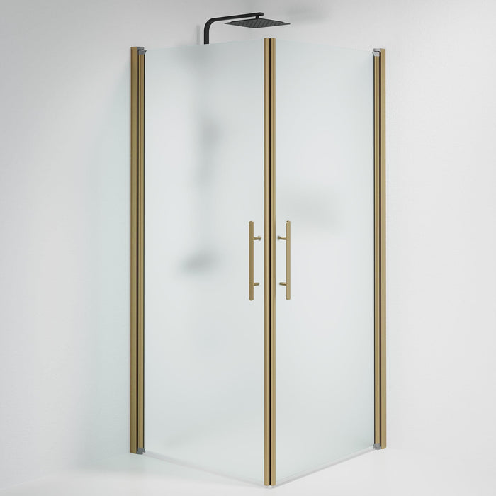 Vänern Shower Enclosure, Square, Bronze Profile, matt Glass