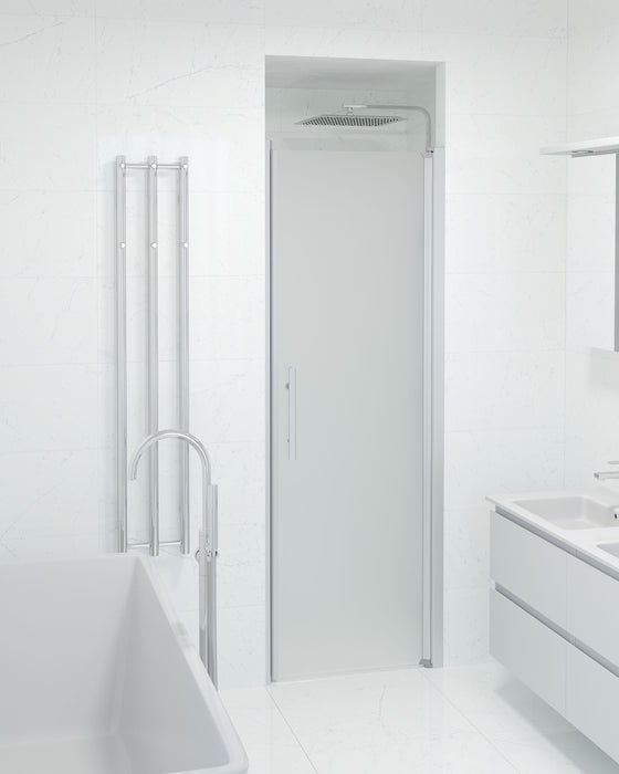 Vänern Niche Shower Door, Brushed Aluminium Profile, matt Glass