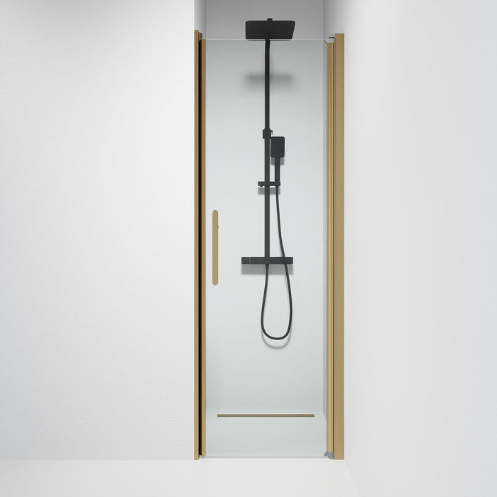 Vänern Niche Shower Door, Clear Glass, Bronze Profile