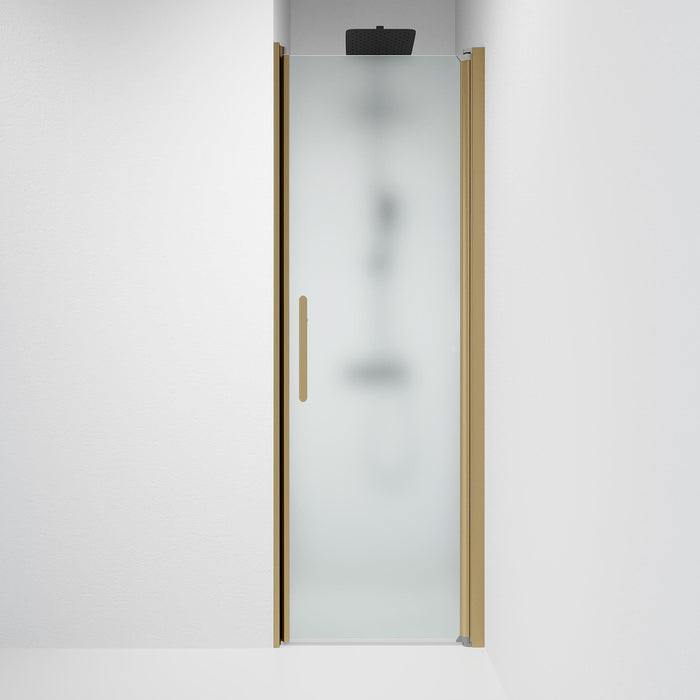 Vänern Niche Shower Door, matt Glass, Bronze Profile