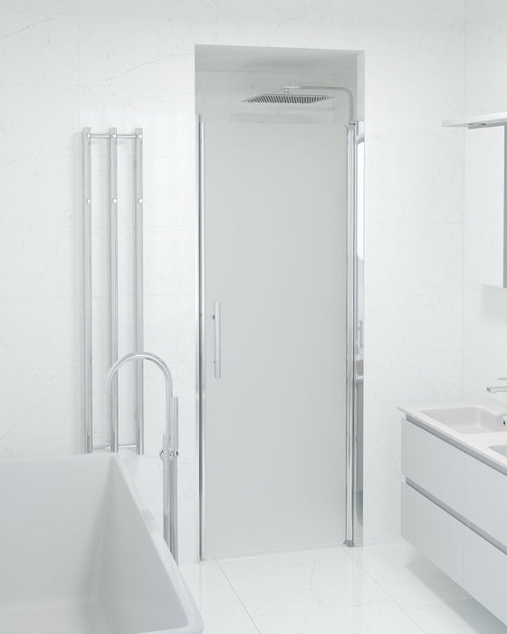 Vänern Niche Shower Door, Chrome Profile, matt Glass