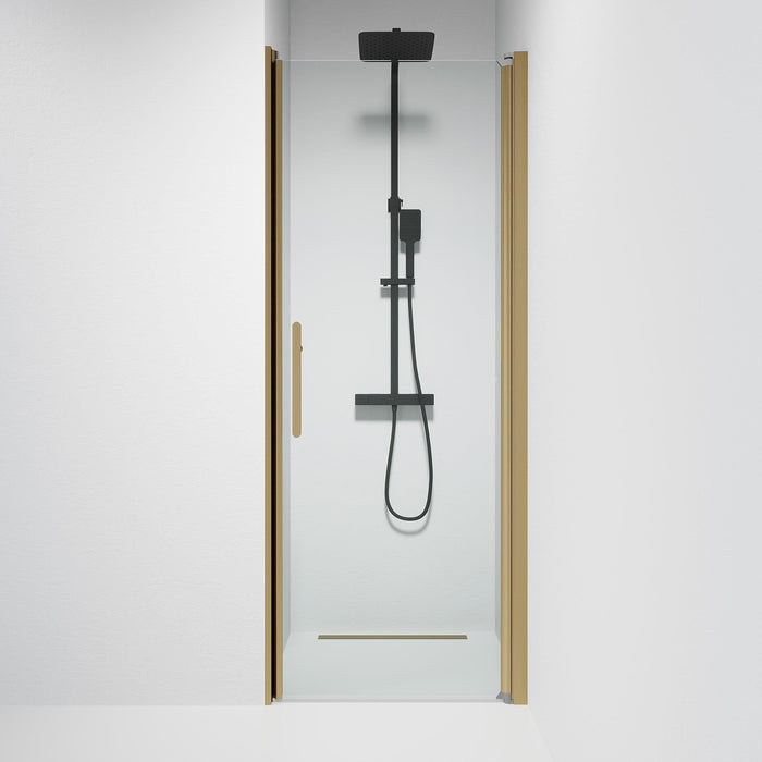 Vänern Niche Shower Door, Clear Glass, Bronze Profile