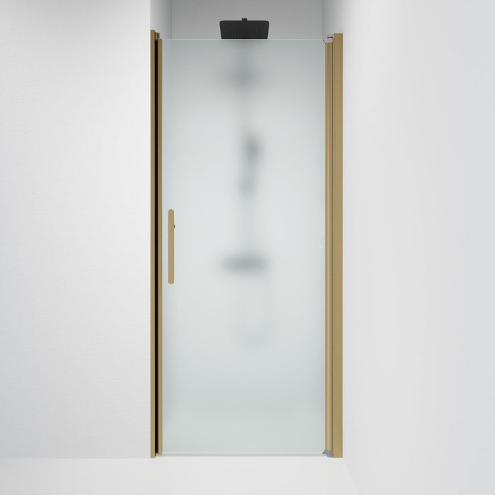 Vänern Niche Shower Door, matt Glass, Bronze Profile