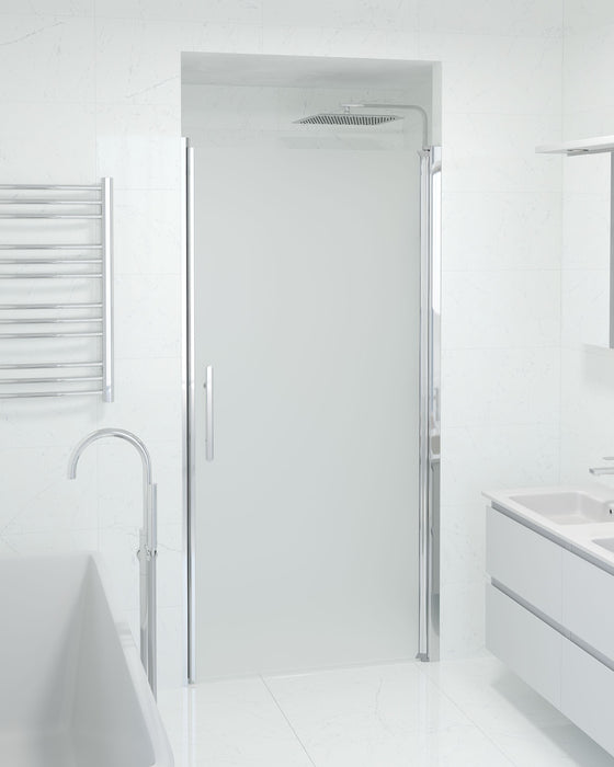 Vänern Niche Shower Door, Chrome Profile, matt Glass