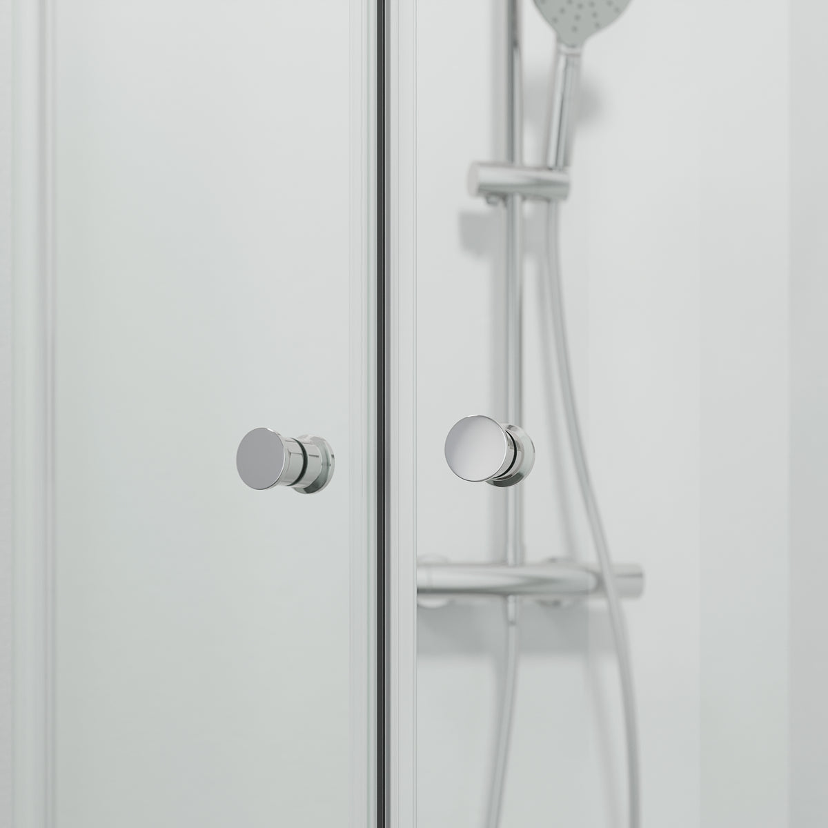 Tulsa Shower Enclosure, Round, Clear Glass, Chrome Profile