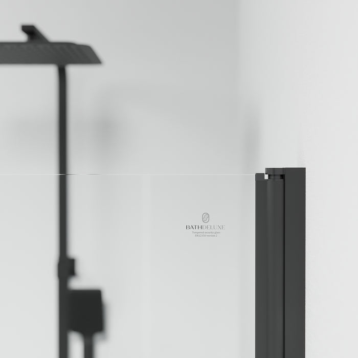 Tulsa Shower Enclosure, Square, Black Profile, Clear Glass