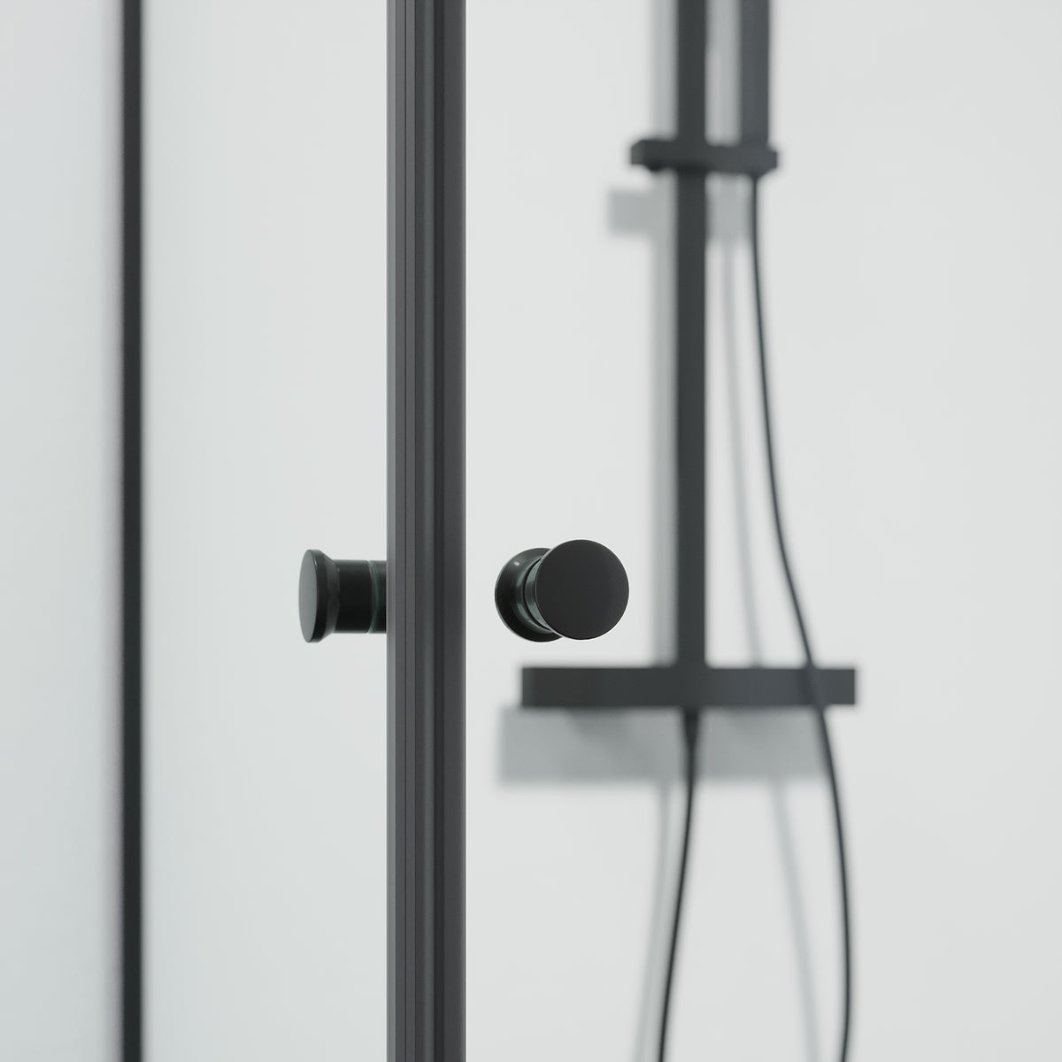 Tulsa Shower Enclosure, Square, Black Profile, Clear Glass