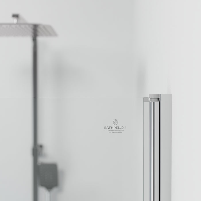 Tulsa Shower Enclosure, Square, Clear Glass, Chrome Profile