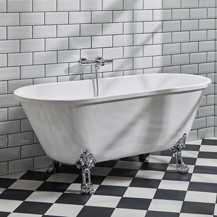 Rønne Bathtub with Lion Feet, white gloss