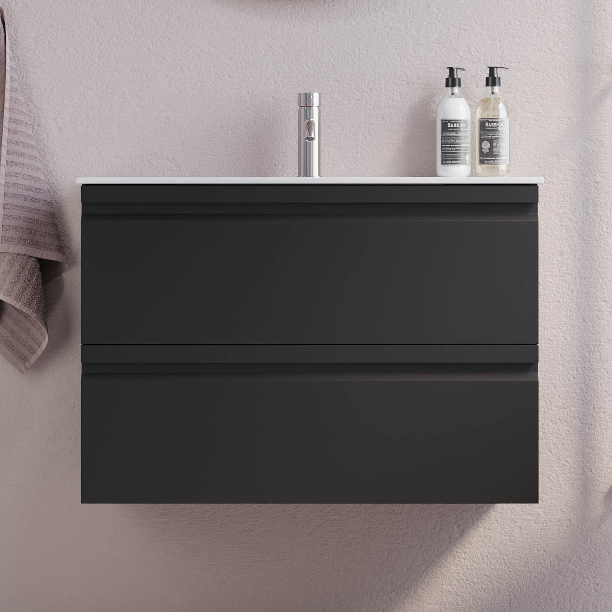 Kongsberg Bathroom furniture, Matte Black