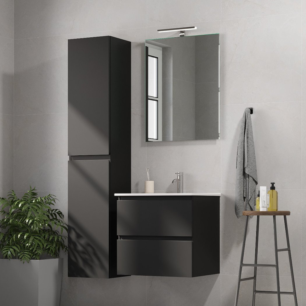 Saltnes Bathroom furniture, matt black