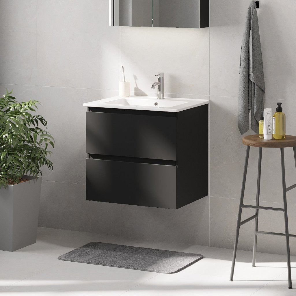 Saltnes Bathroom furniture, matt black