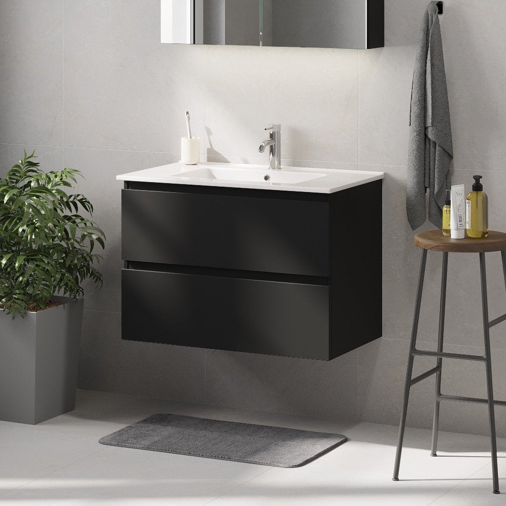 Saltnes Bathroom furniture, matt black