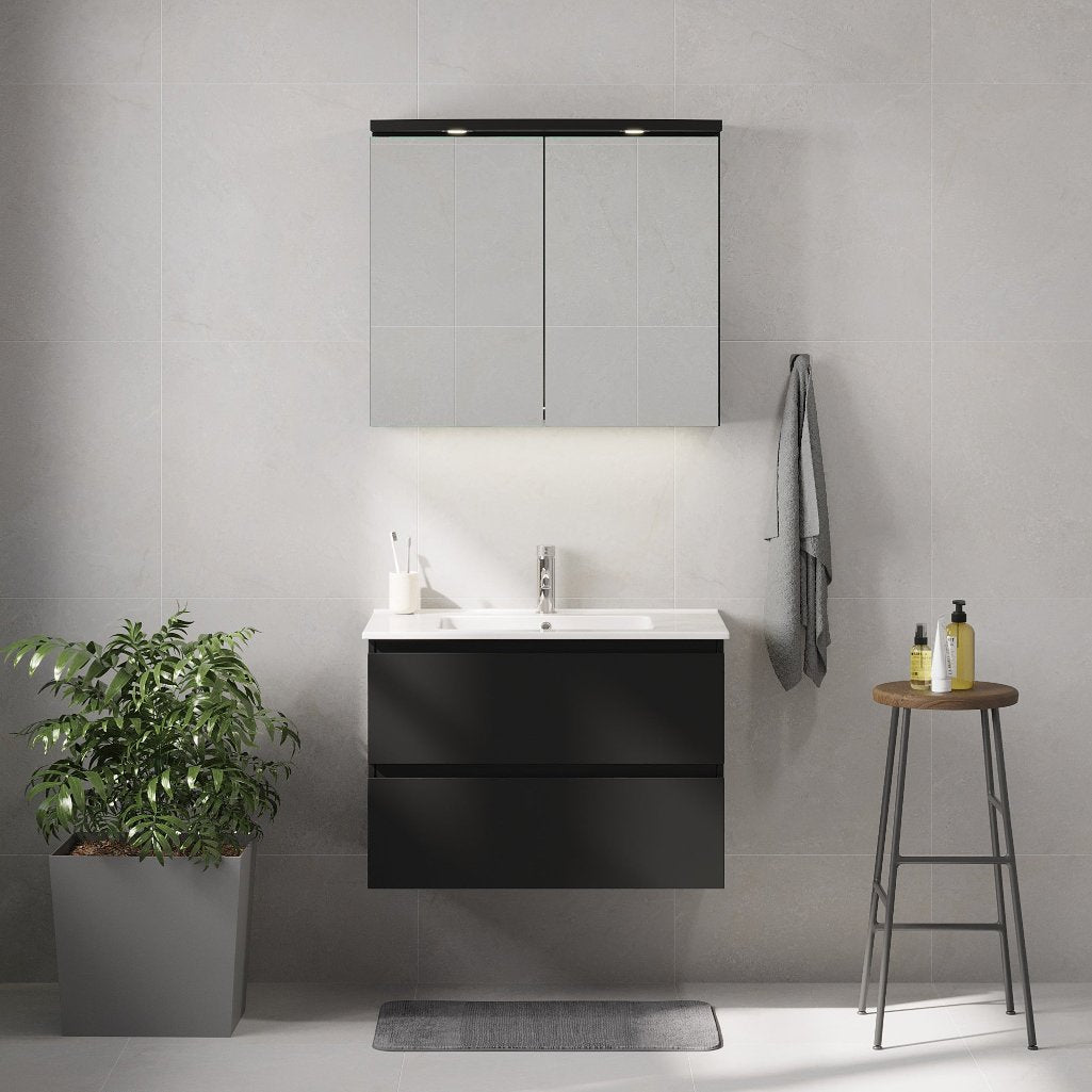 Saltnes Bathroom furniture, matt black