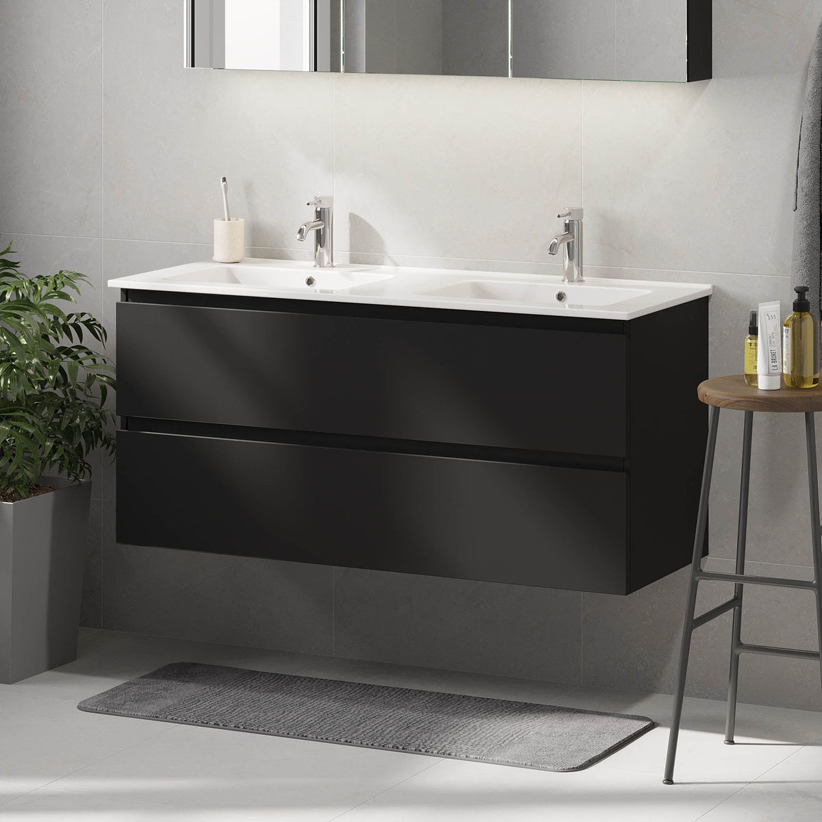 Saltnes Bathroom furniture, matt black