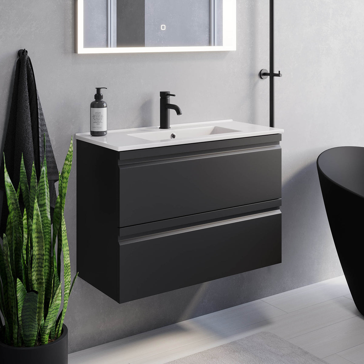 Knarrlagsund Bathroom Furniture, black matt