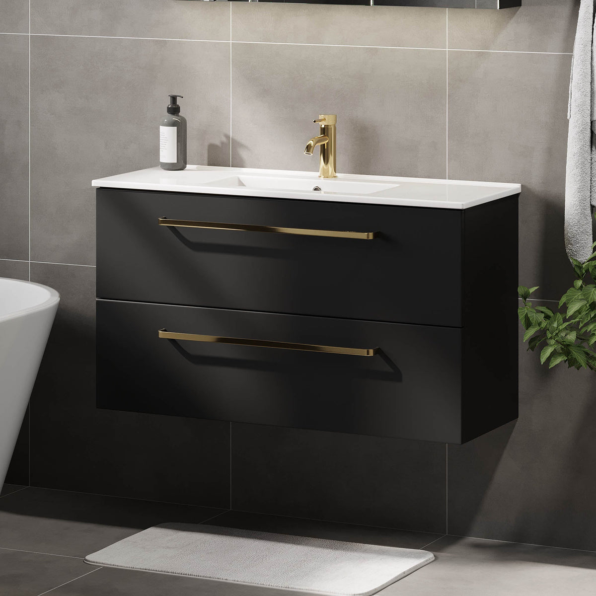 Verdal Slimline Bathroom Furniture, matt black