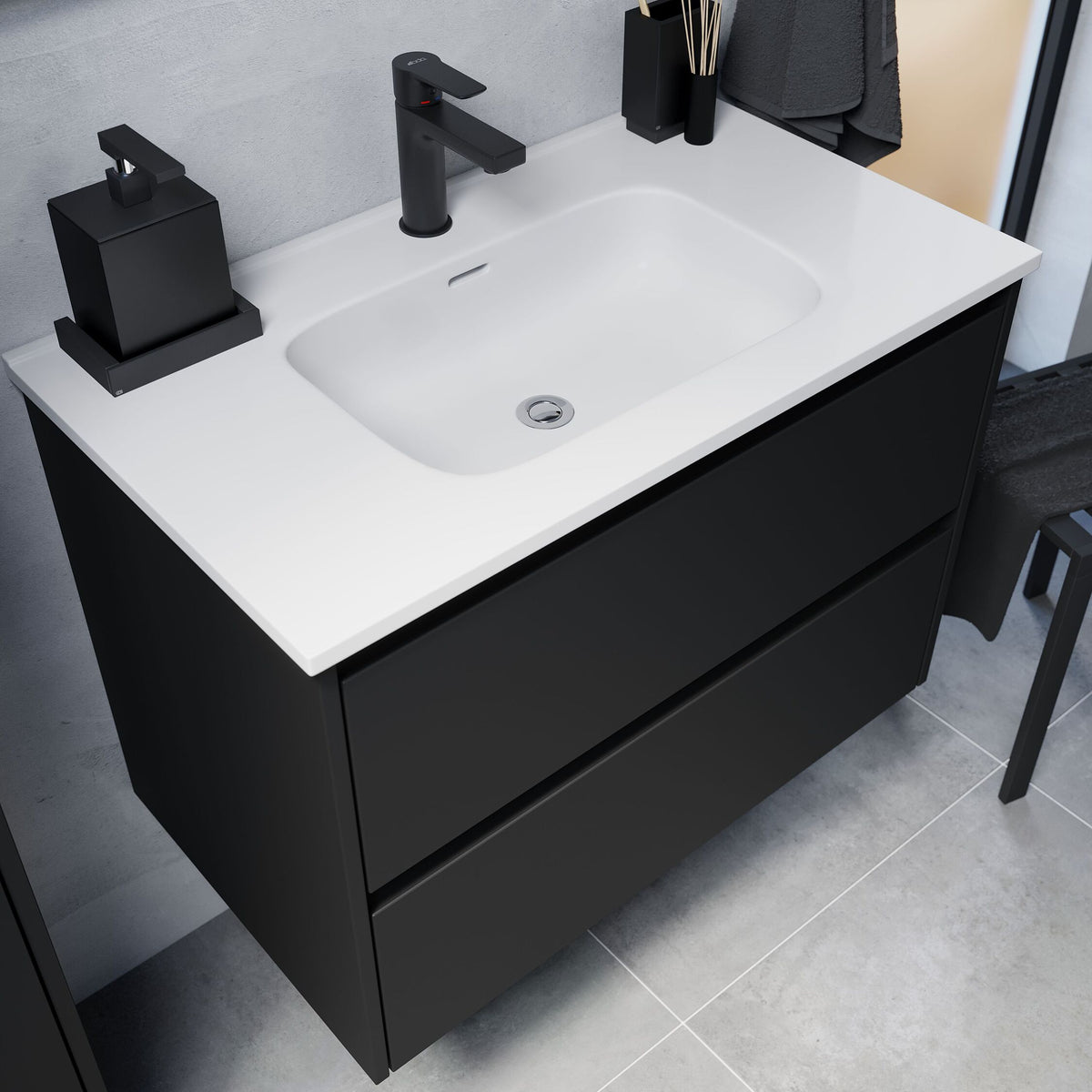 Myrkdalen Bathroom Furniture, matt black