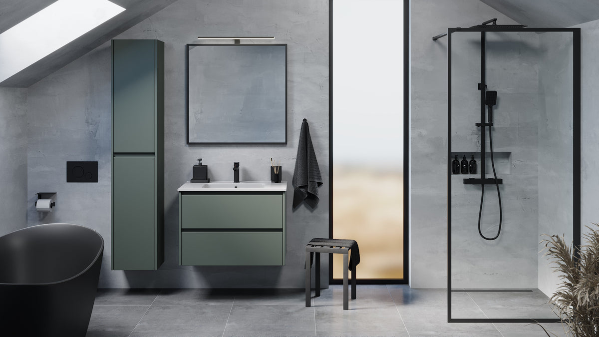 Molde Bathroom Furniture, matt Green