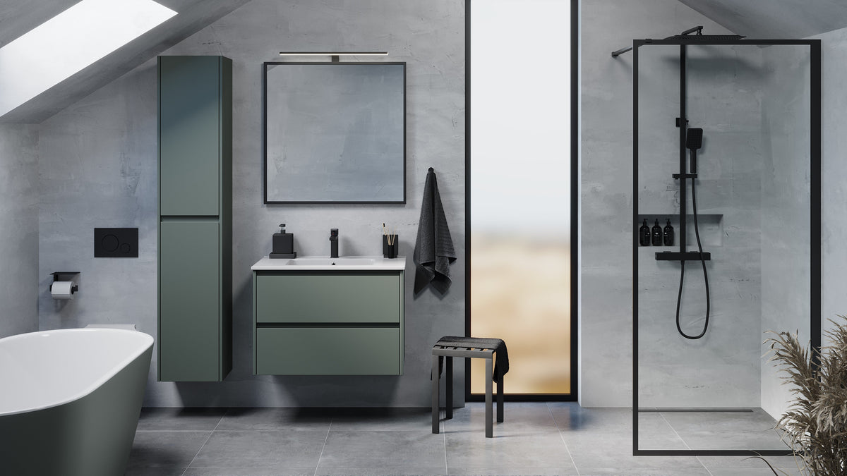 Molde Bathroom Furniture, matt Green