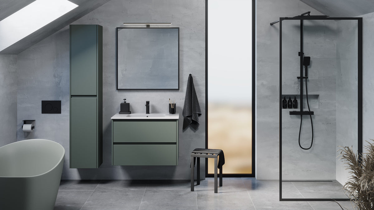 Molde Bathroom Furniture, matt Green