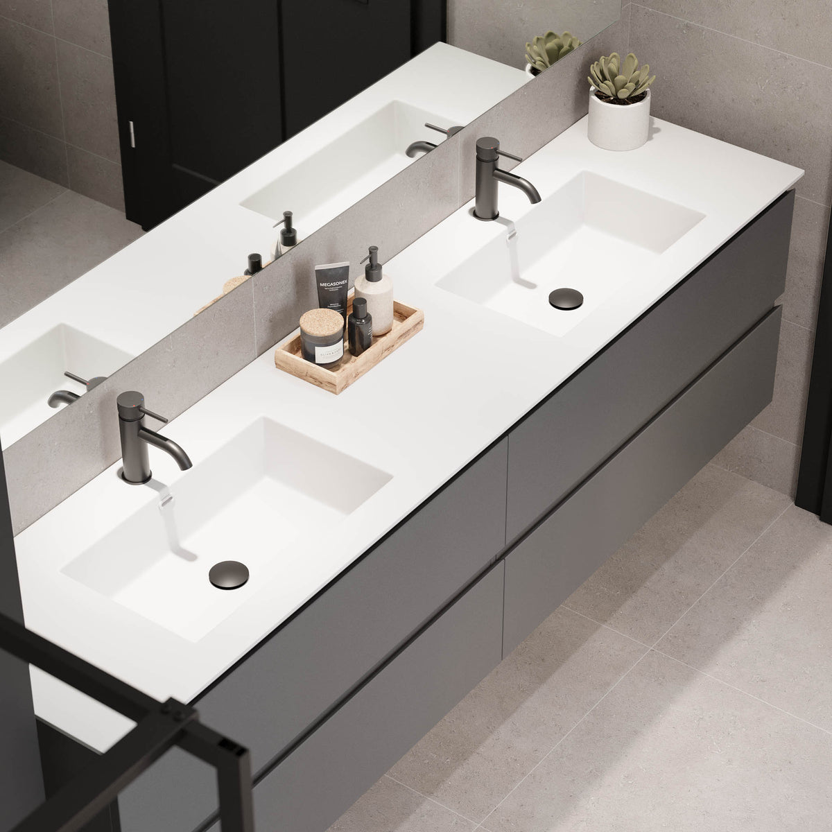 Sifjord Bathroom furniture, grey matt