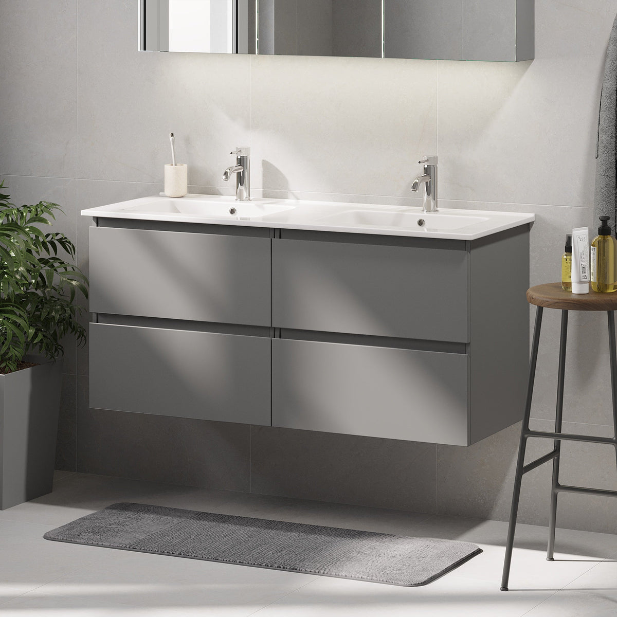 Saltnes Bathroom furniture, matt grey