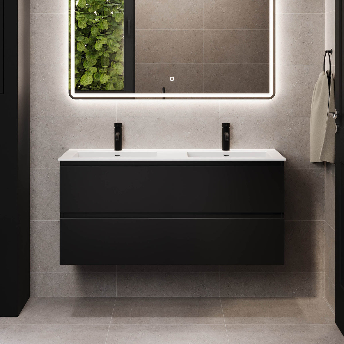 Sifjord Bathroom furniture, matt black