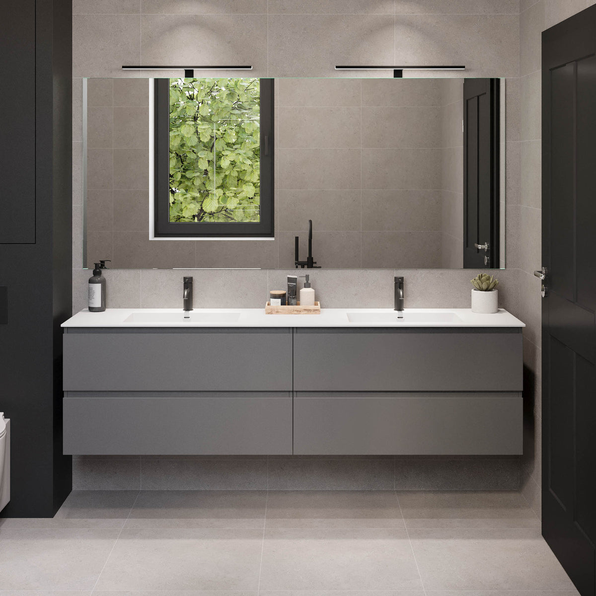 Sifjord Bathroom furniture, grey matt