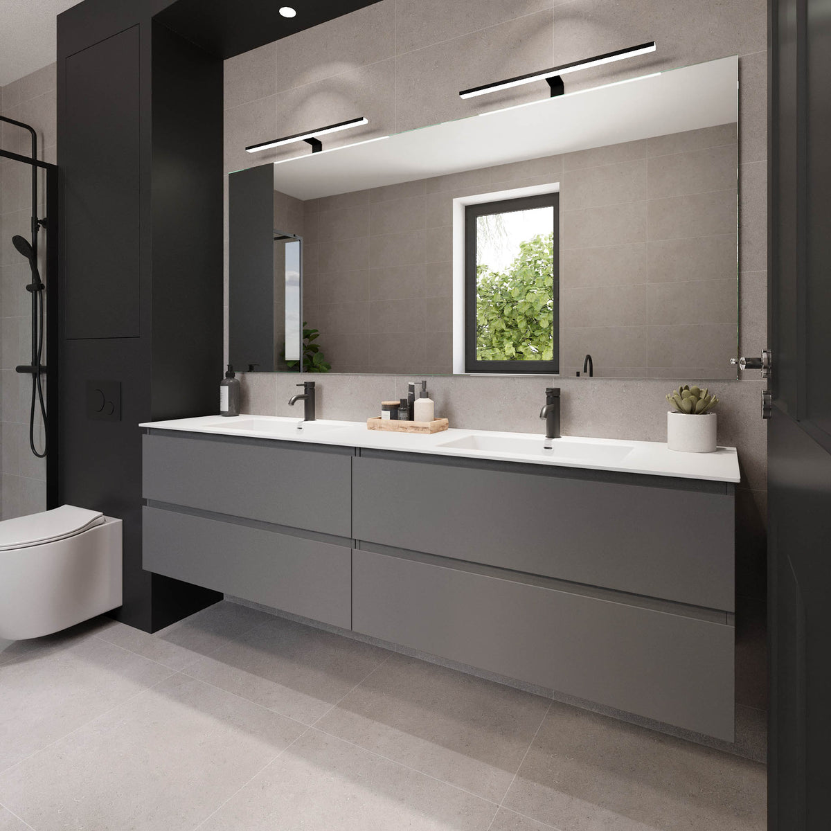 Sifjord Bathroom furniture, grey matt