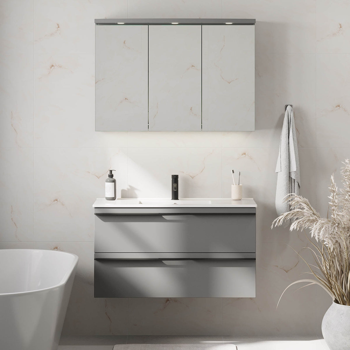 Verdal Bathroom furniture, matt grey