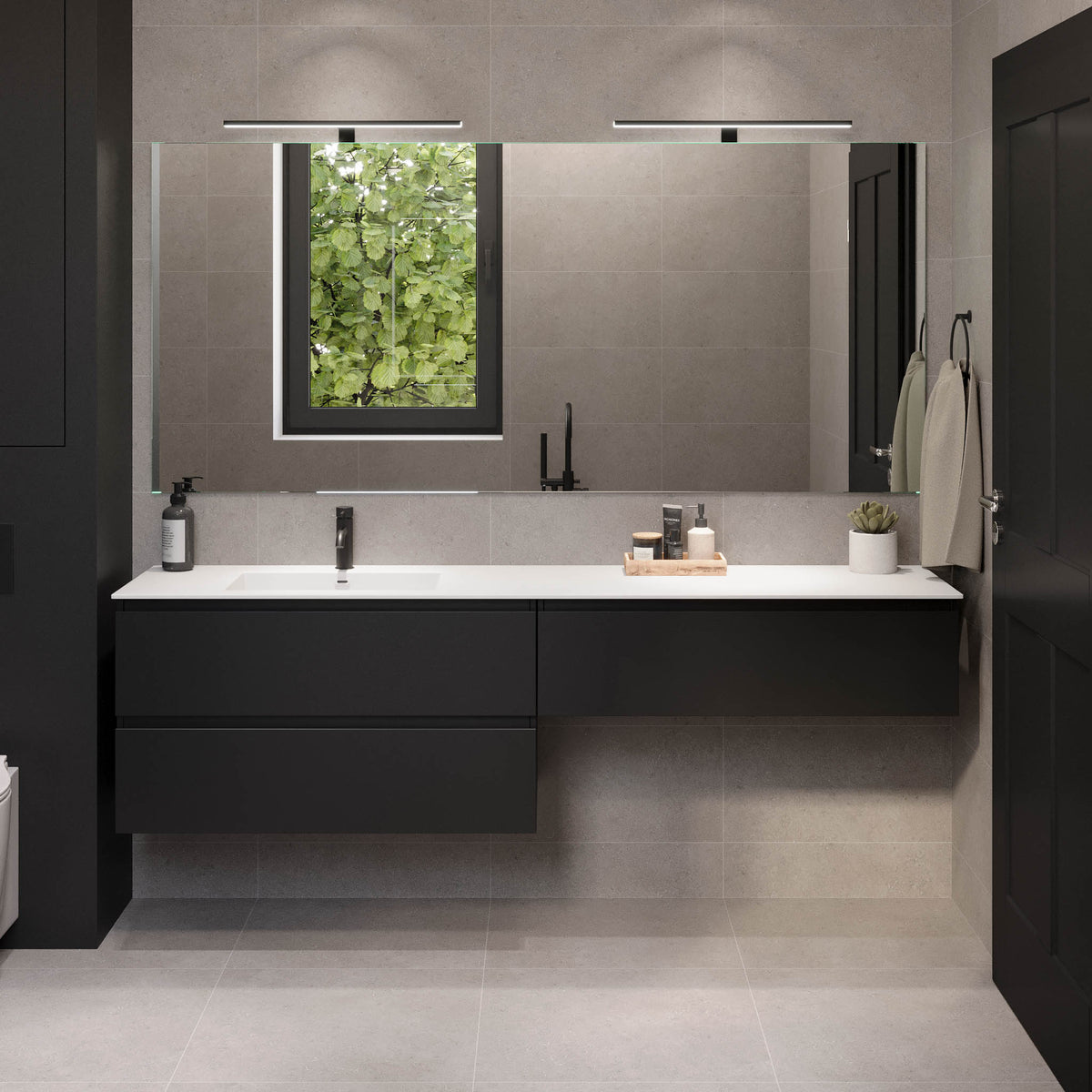 Sifjord Bathroom furniture, matt black