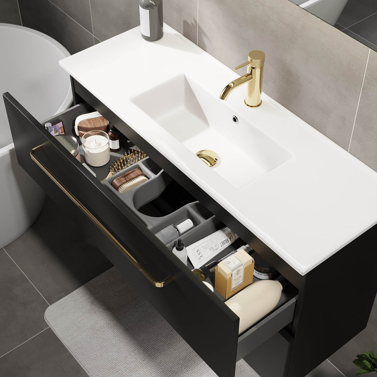 Verdal Slimline Bathroom Furniture, matt black