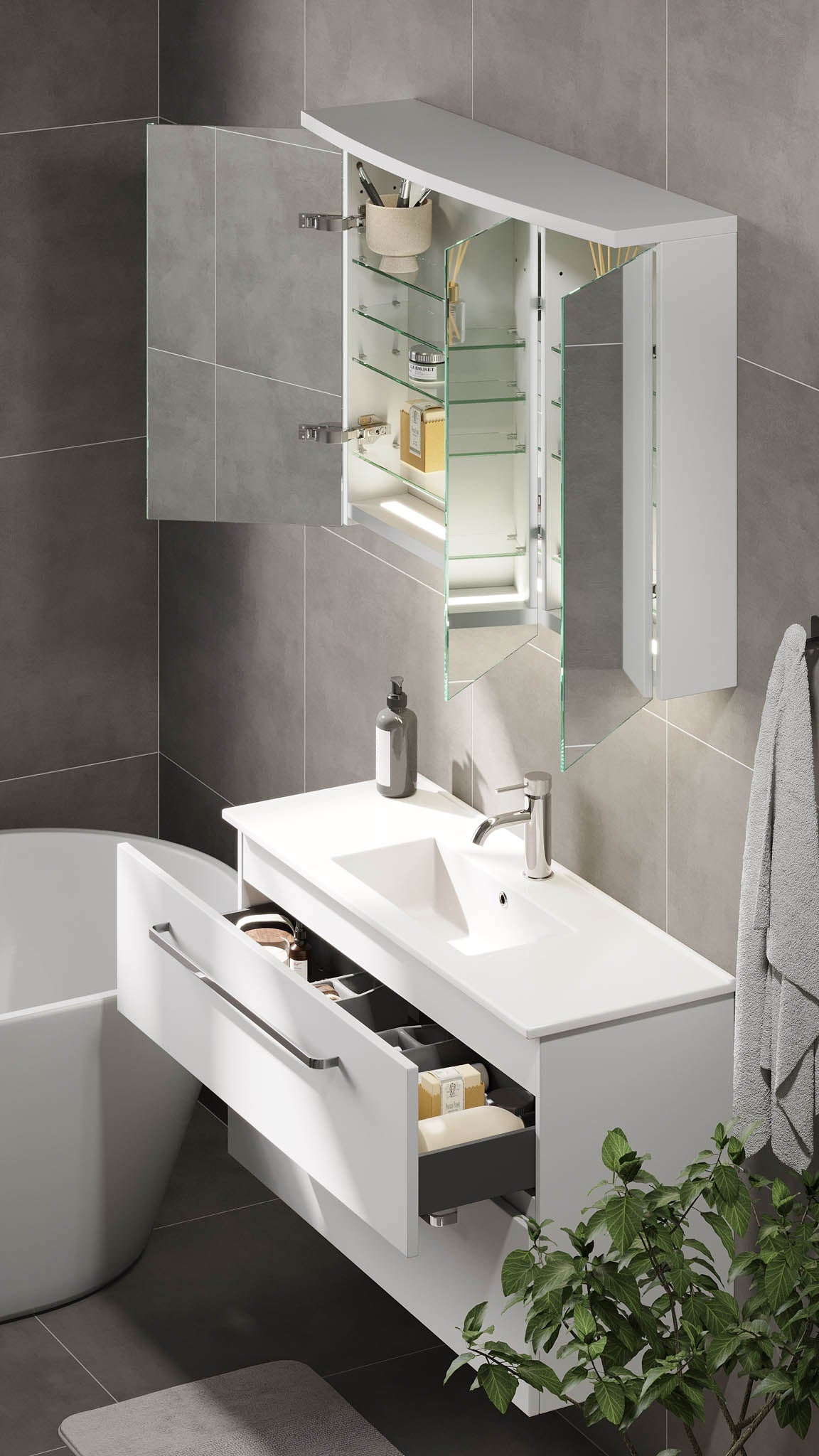 Volda Bathroom furniture, matt white