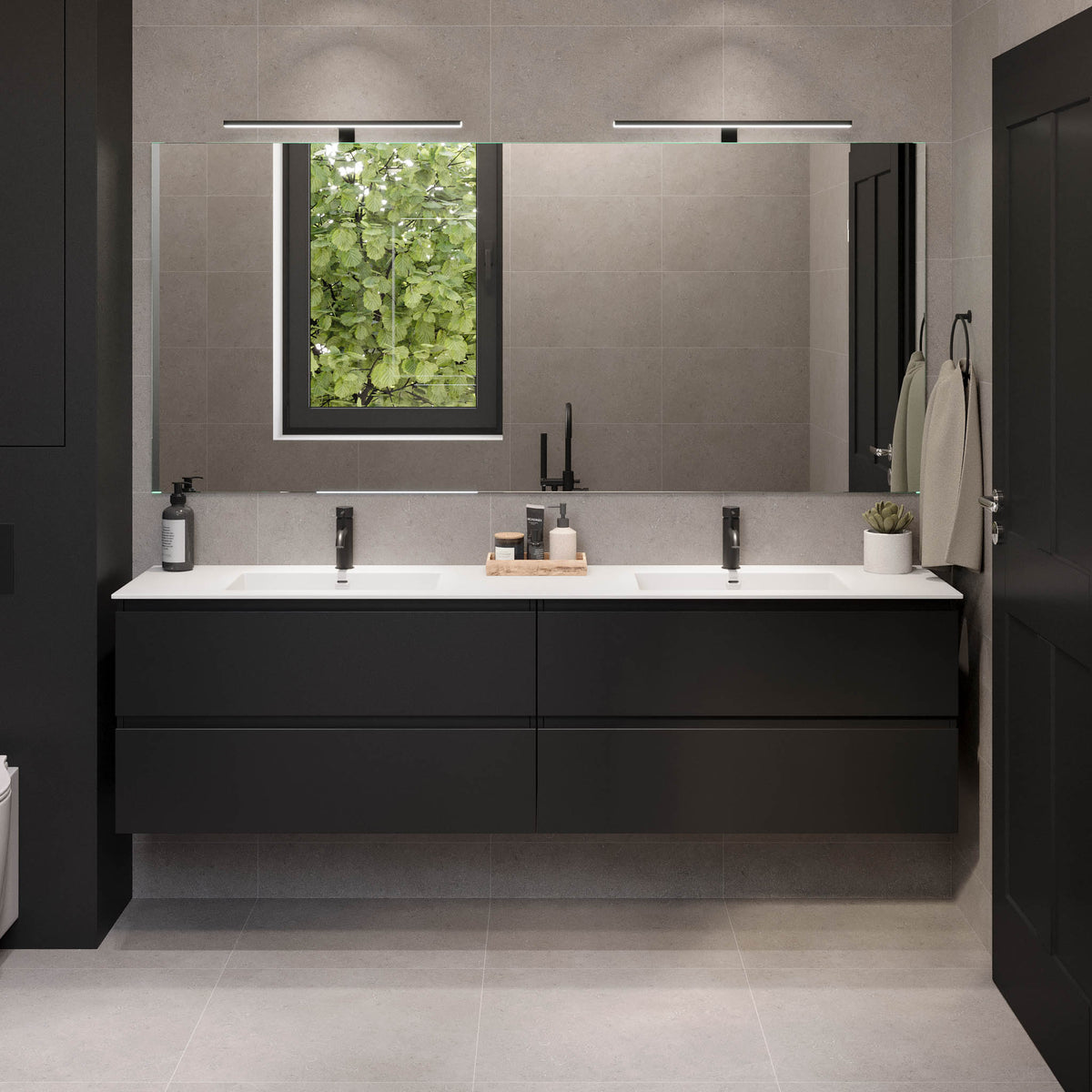 Sifjord Bathroom furniture, matt black