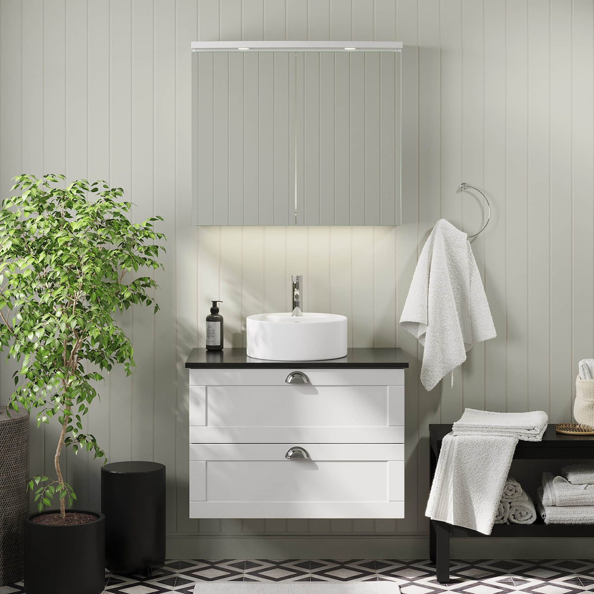 Nabbetorp Bathroom furniture, matt white