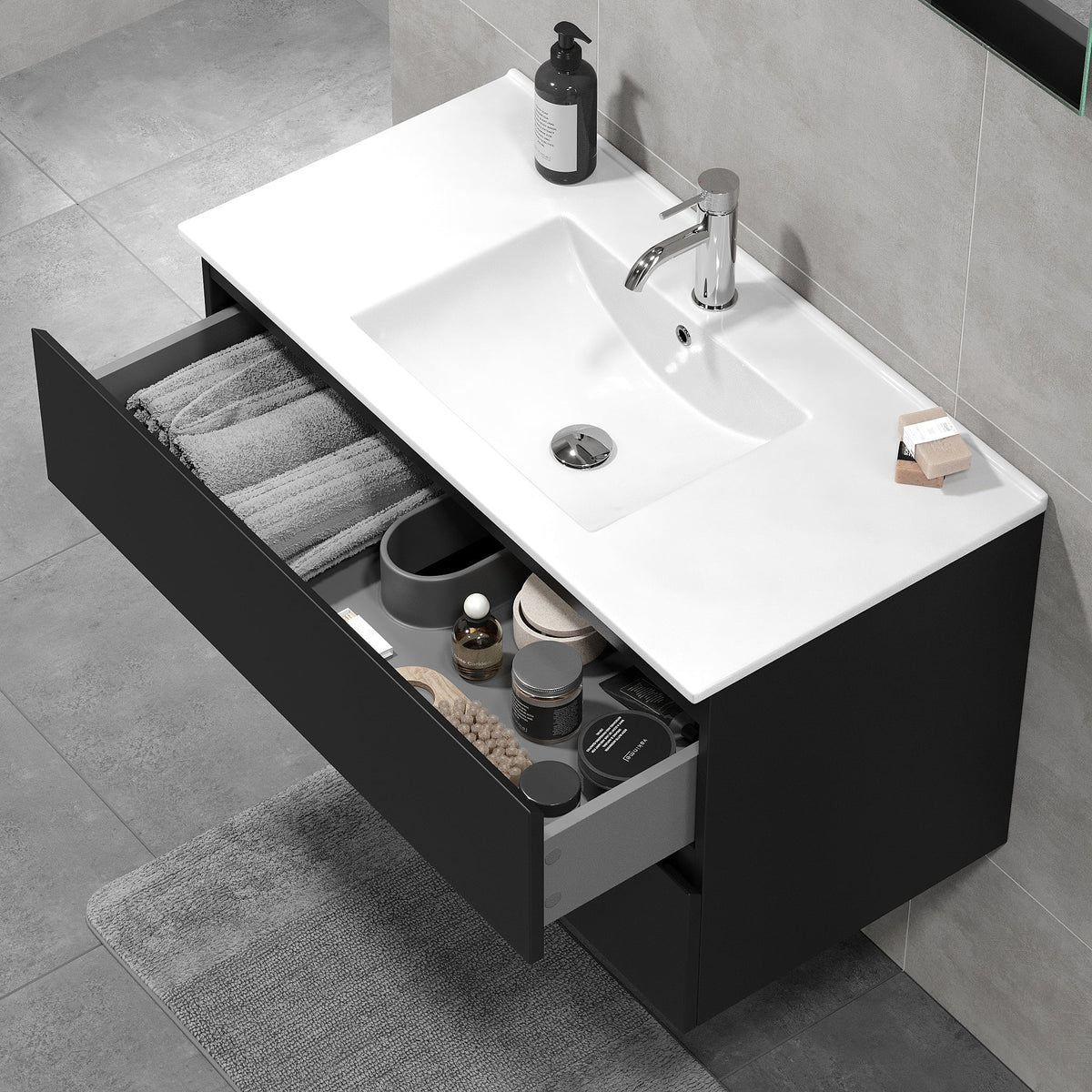 Kenwood Bathroom Furniture, matt black