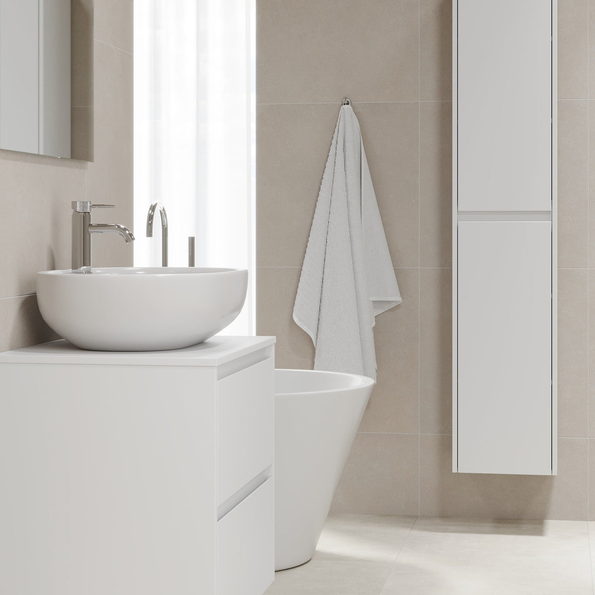 Svalbard Bathroom Furniture, white matt