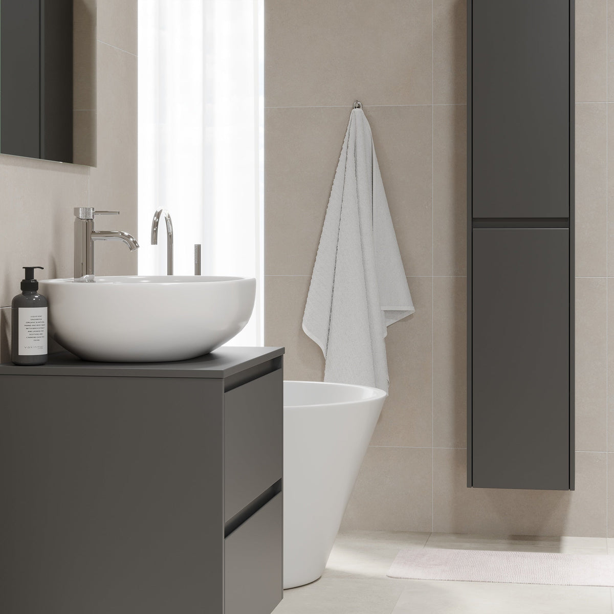 Svalbard Bathroom Furniture, grey matt