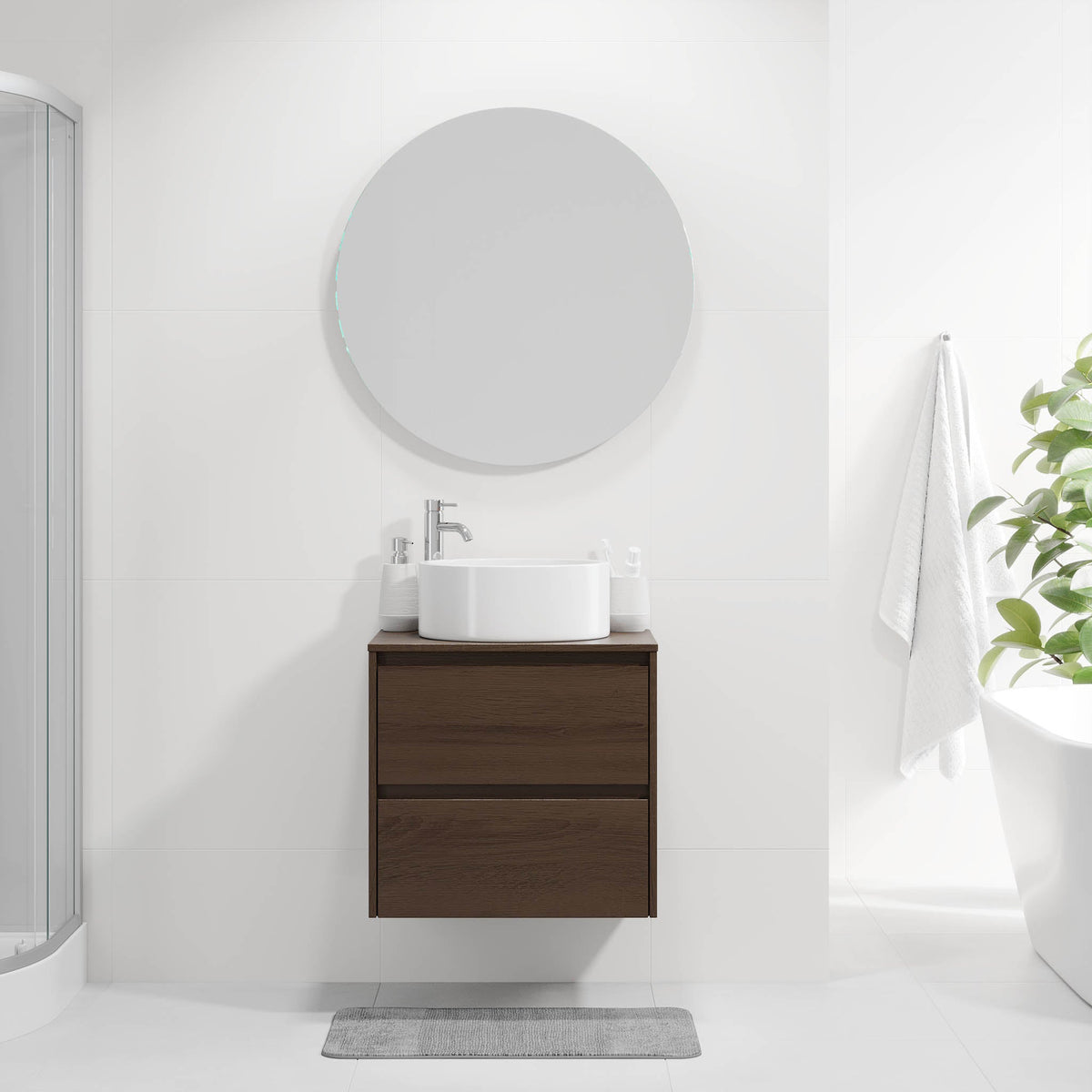 Lofoten Bathroom Furniture, walnut