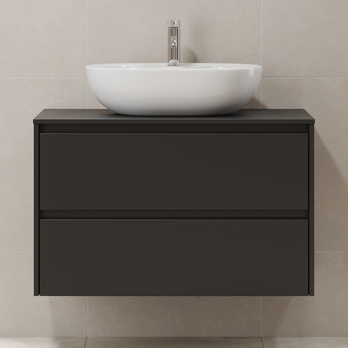 Svalbard Bathroom Furniture, black matt