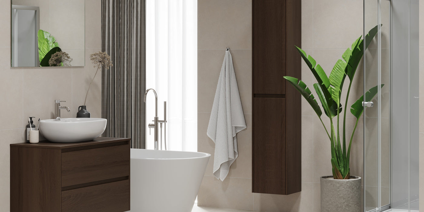 Svalbard Bathroom Furniture, walnut